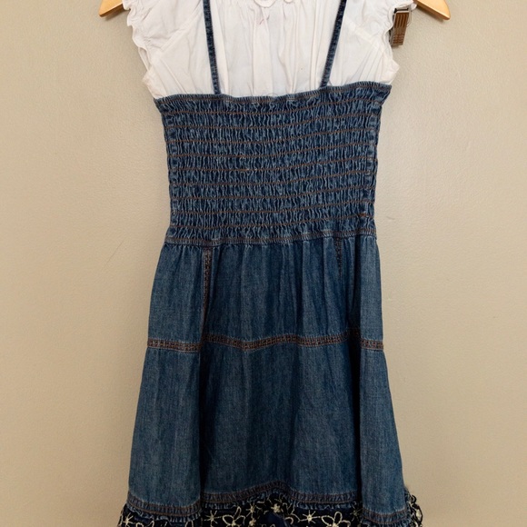 Cute smocked jean style dress NWOT - Picture 5 of 5